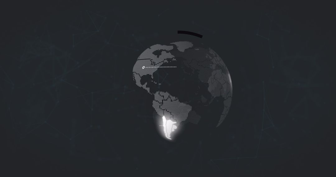 Digital Interface Globe with Data Visualization