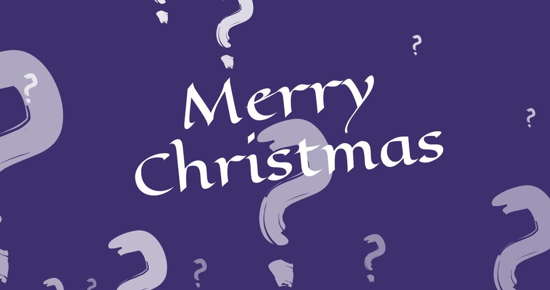Elegant Merry Christmas with Purple Question Mark Design