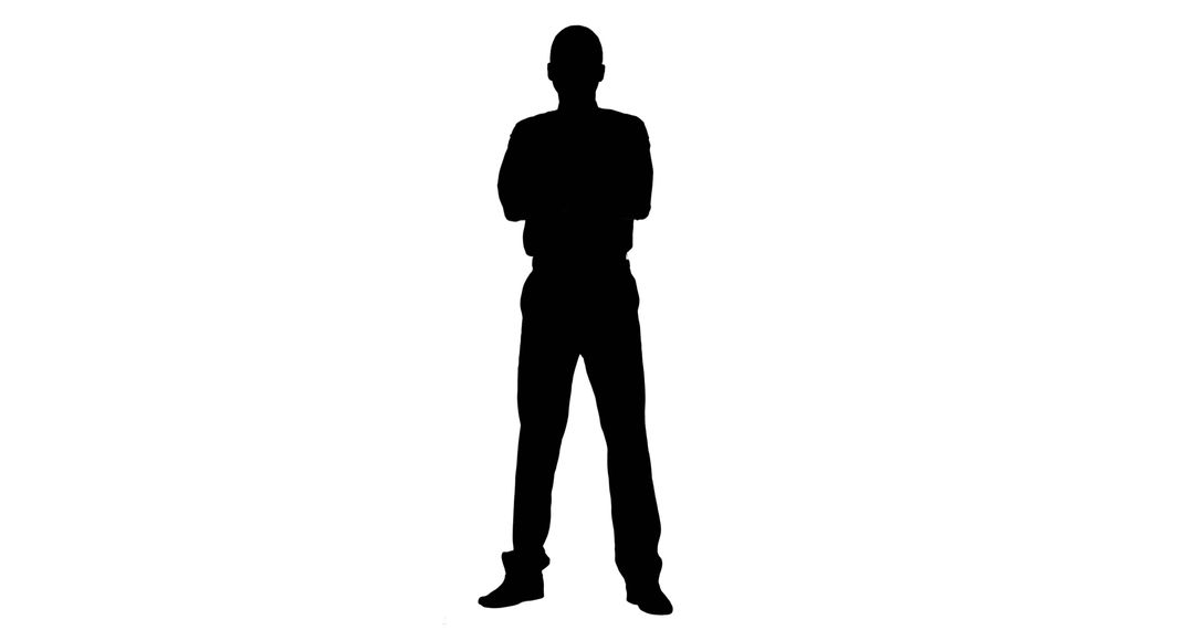 Silhouette of Man with Arms Crossed in Confident Pose - Free Images, Stock Photos and Pictures on Pikwizard.com