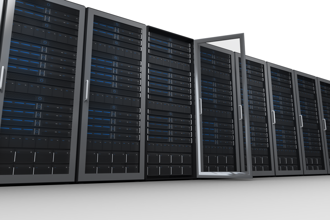 Row of Server Cabinets on Transparent Background for IT and Data Storage Illustrations - Download Free Stock Images Pikwizard.com