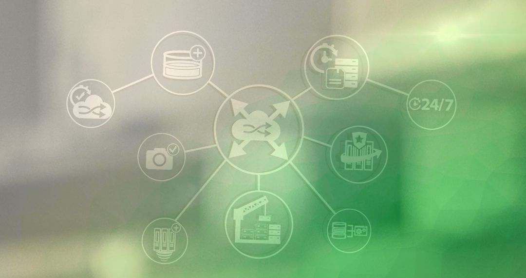 Digital Icons and Global Network in Logistics Background