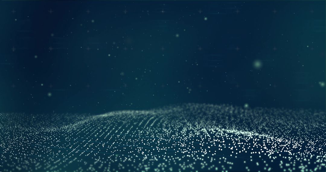 Floating Light Spots on Blue Background Abstract Digital Concept