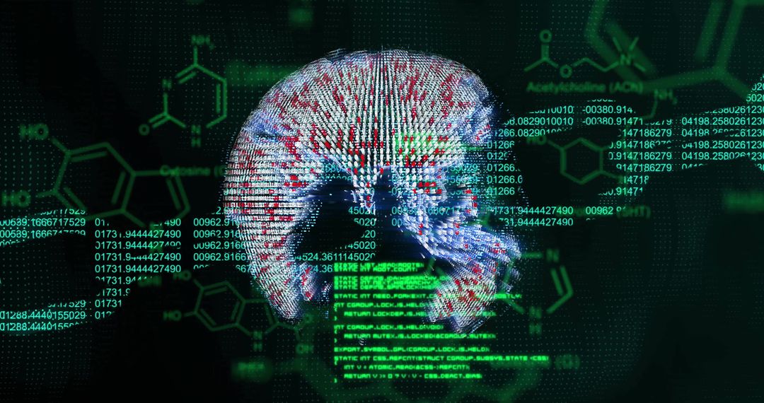 Digital Globe with Chemical Formulas and Data Streams