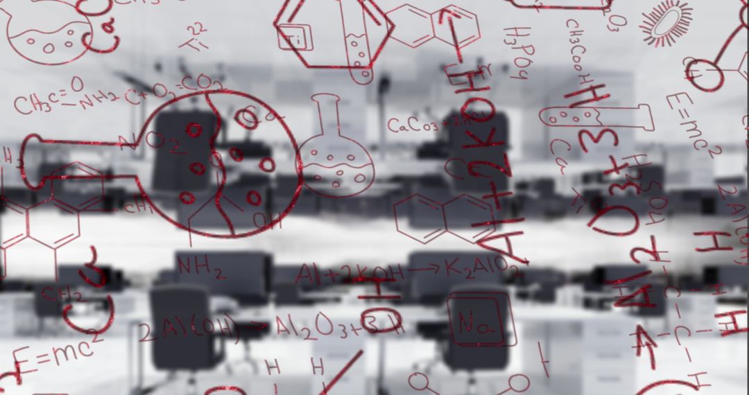 Abstract Chemistry and Mathematical Concepts Overlay