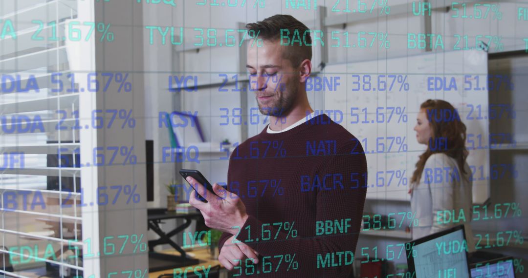 Analytics Visualization with Business Professionals in Modern Office