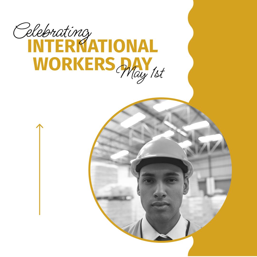 International Workers Day Tribute with Industrial Worker Portrait