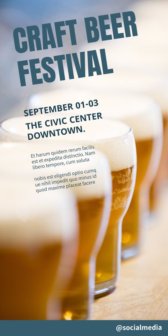 Craft Beer Festival Poster with Dates and Location - Download Free Stock Templates Pikwizard.com