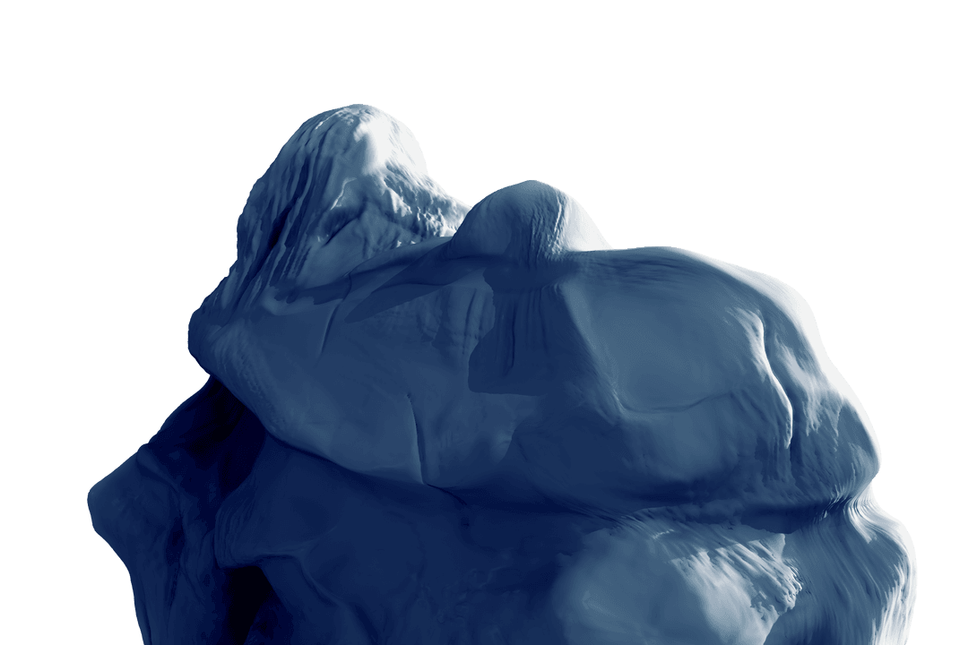 Abstract Blue Rock Formation on Transparent Background Apex Design