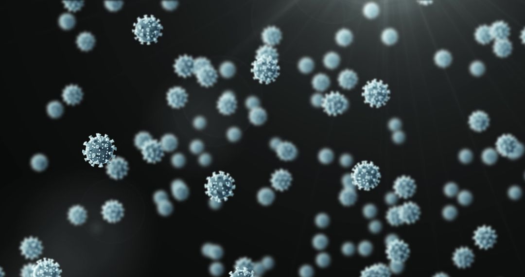 Conceptual Illustration of Coronavirus Particles Floating