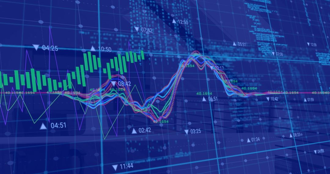 Financial Data Processing with Abstract Digital Interface Graphics