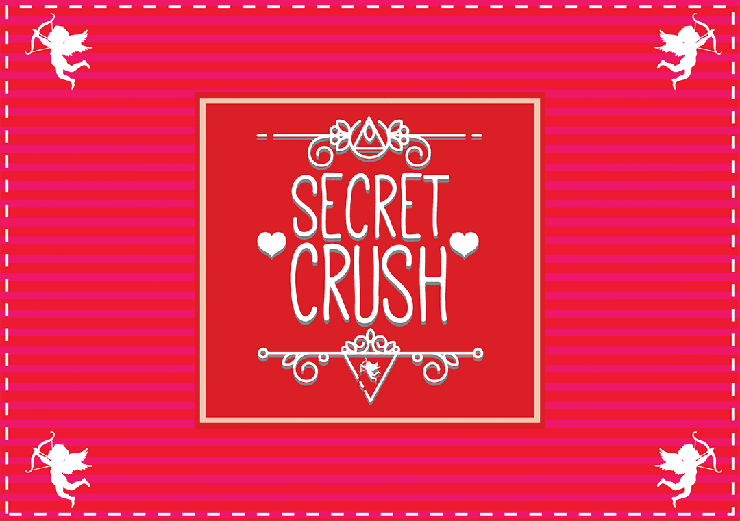 Romantic Transparent Secret Crush Design in Pink and Red