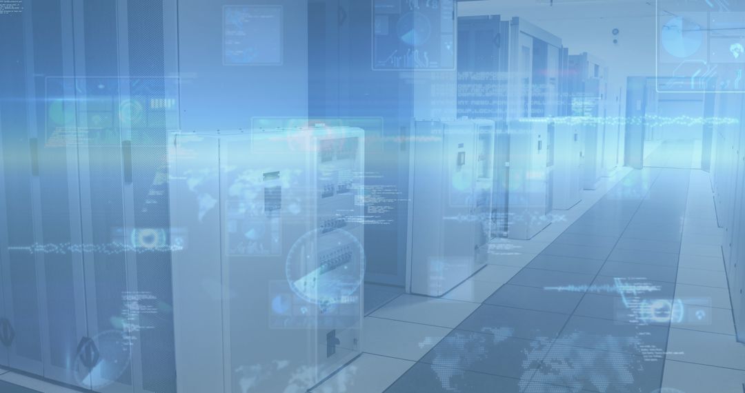 Virtual Interface Overlaying High-Tech Server Room