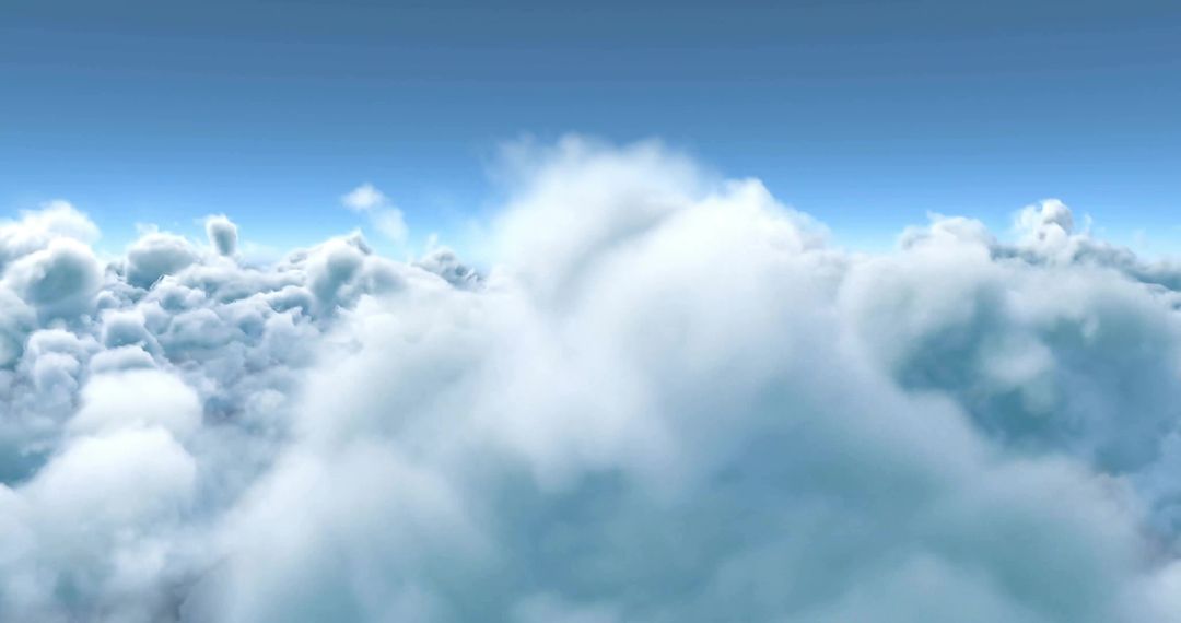 Dreamlike Aerial View of Expansive Billowing Cumulus Clouds