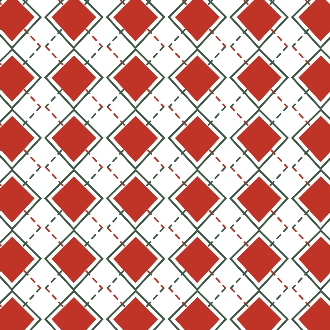 Seamless Red Diamond Pattern Transparent Background