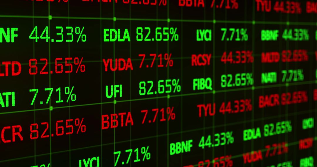 Dynamic Stock Market Display of Red and Green Ticker Data - Free Images, Stock Photos and Pictures on Pikwizard.com