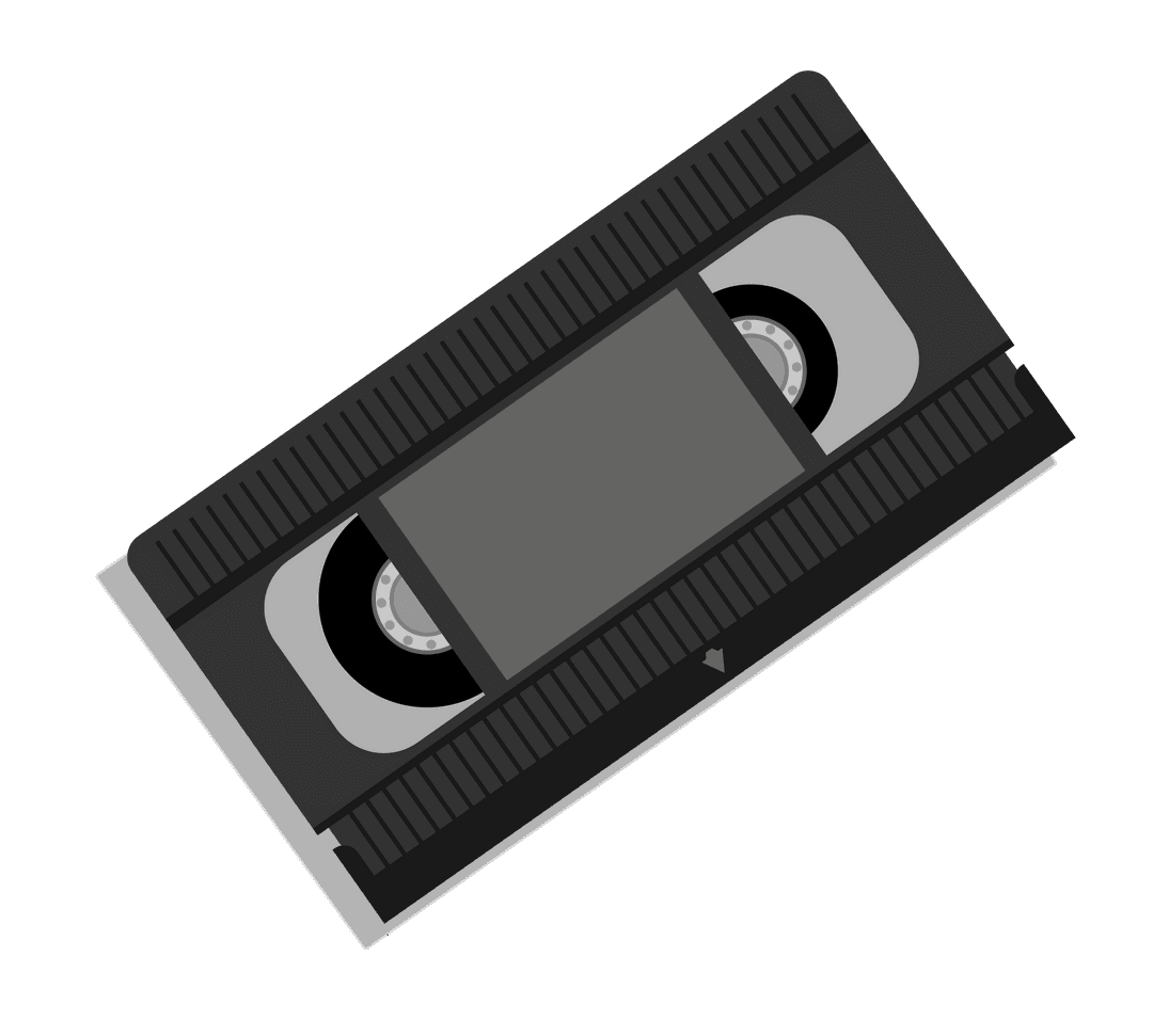 Retro VHS Tape Icon on Transparent Background for Nostalgic Design