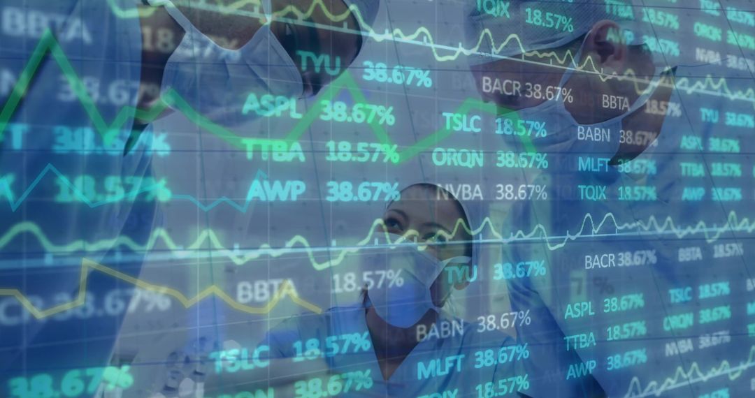 Researchers Interpreting Complex Financial Data Amidst Lab Environment