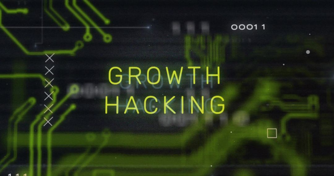 Growth Hacking Concept on Futuristic Digital Circuitry Background