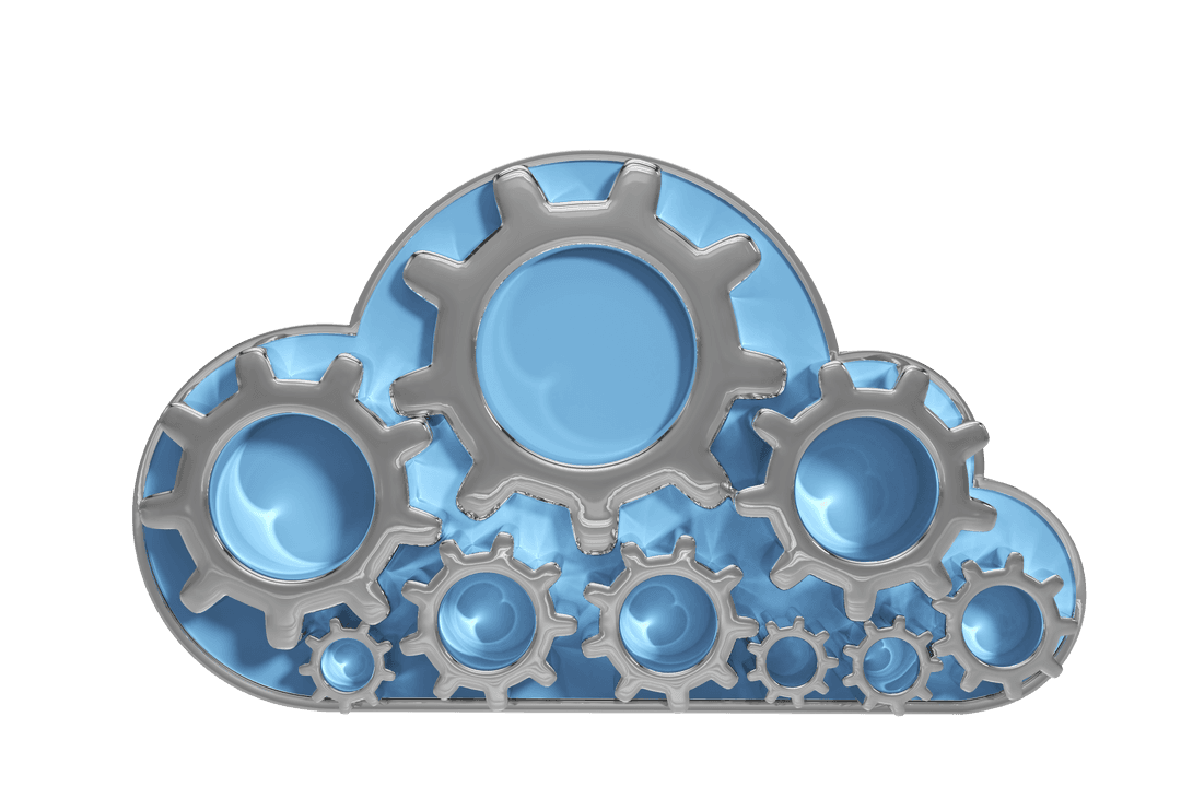 Transparent Cloud with Cog Wheels for Technology Illustration