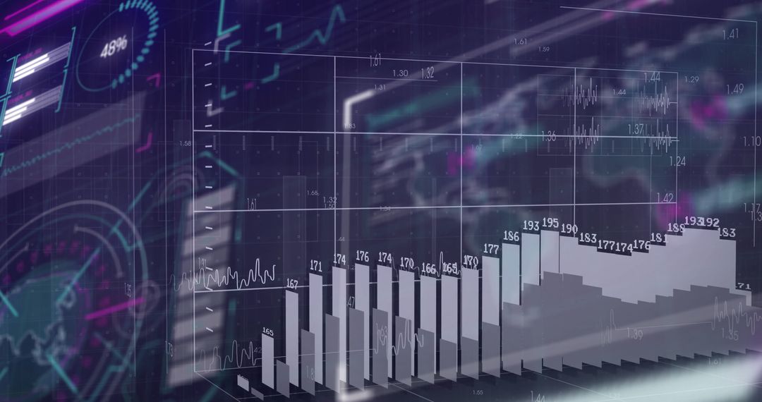 Futuristic Digital Visualization with 3D Data Analytics