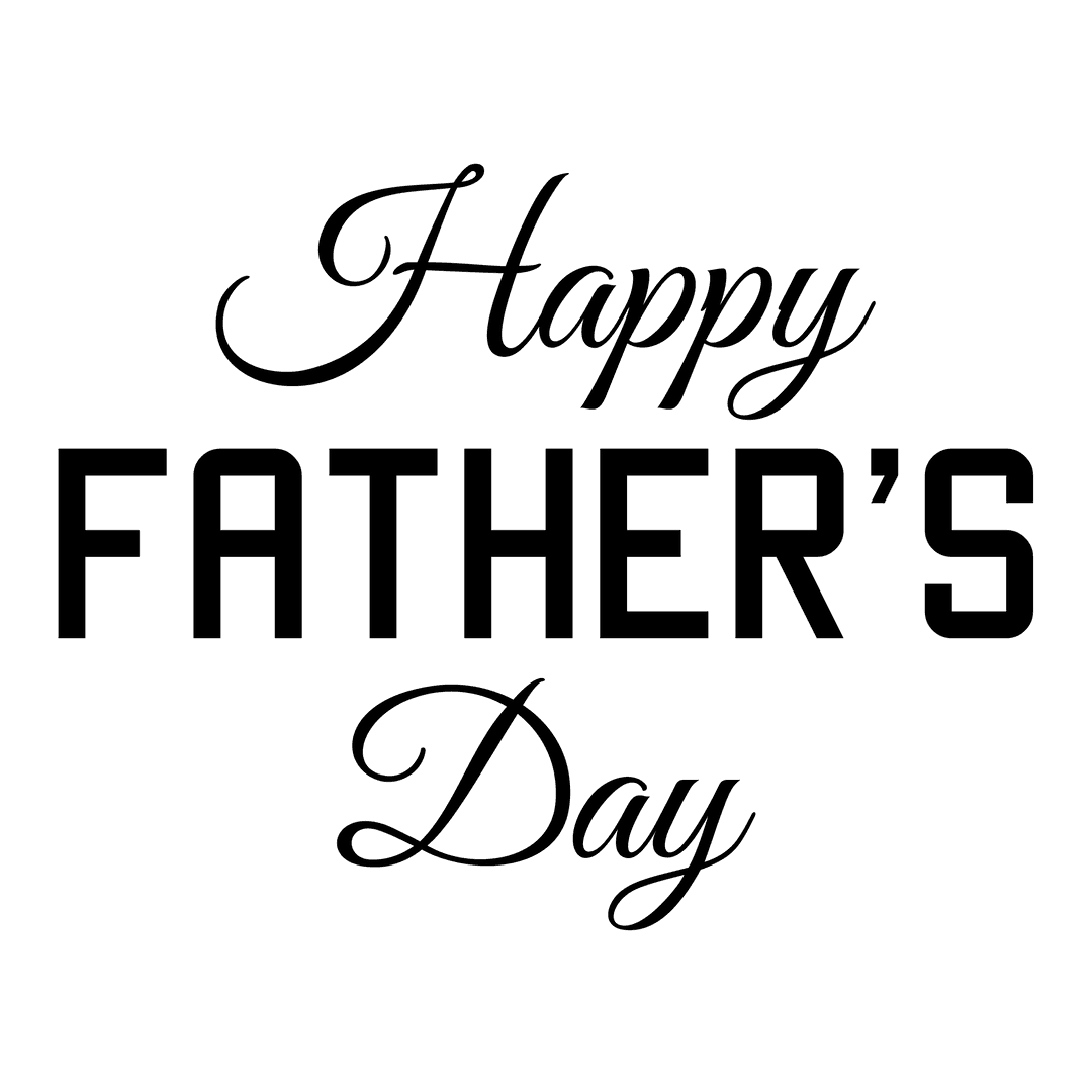 Happy Father's Day Text Illustration Transparent Background