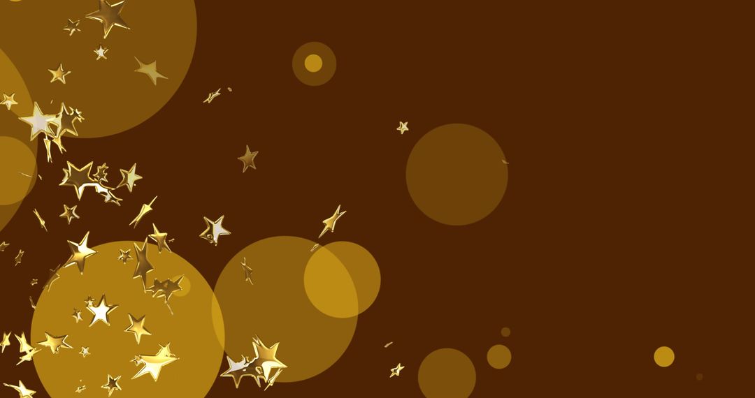 Golden Stars and Light Spots on Deep Red Background