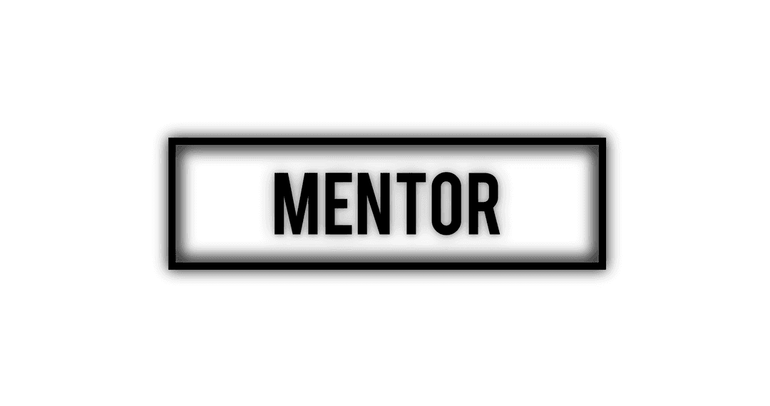 Black Frame Mentor Text on Transparent Background