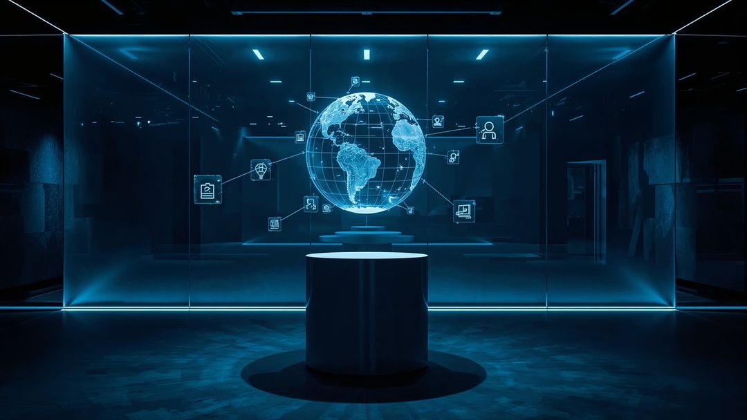 Futuristic Holographic Earth in High-Tech Laboratory