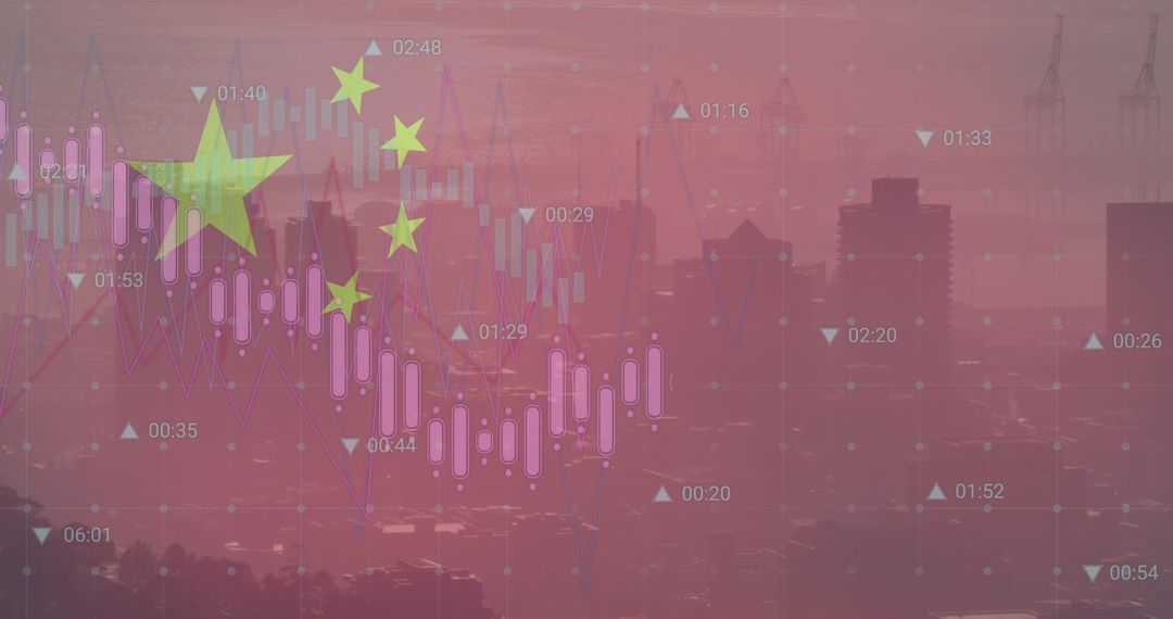 China Business Growth with Overlaid Data Visualization