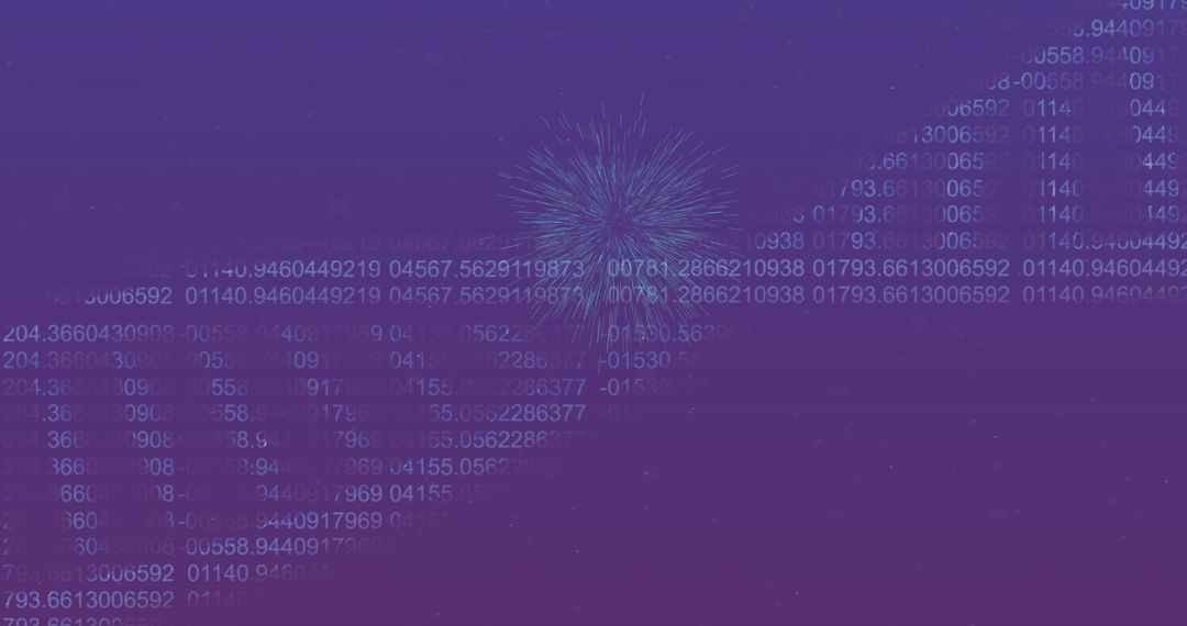 Dna strand over fireworks and binary code