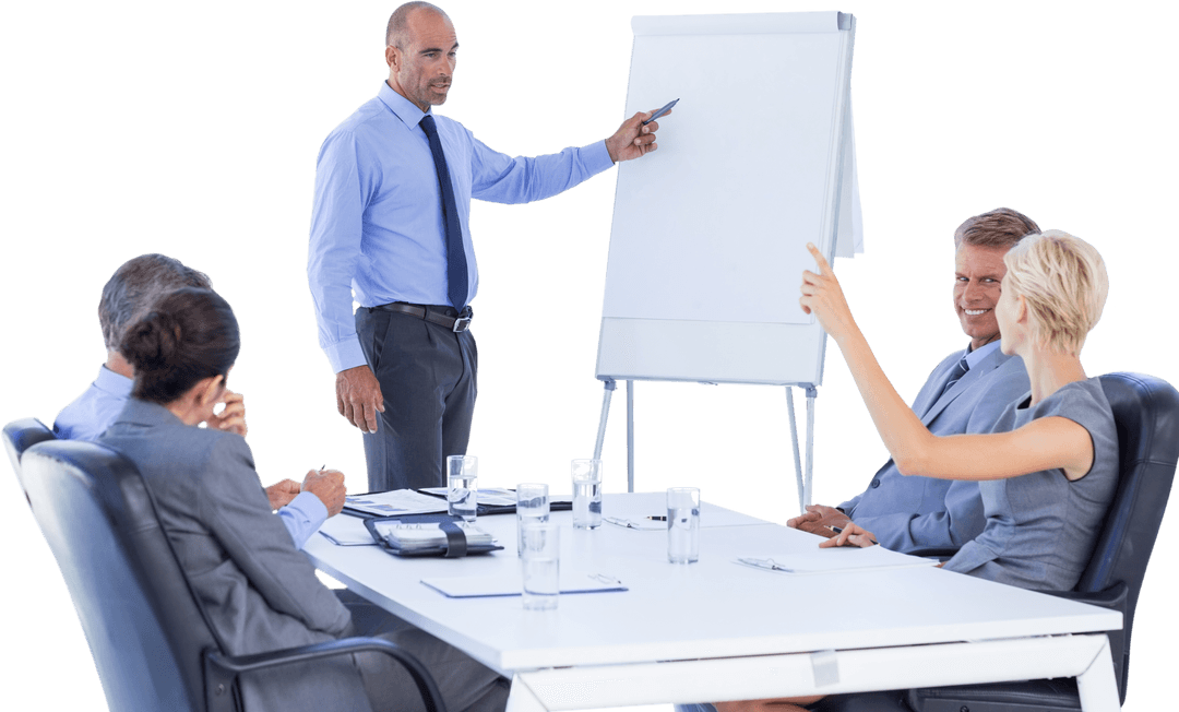 Transparent Business Presentation with Engaged Audience