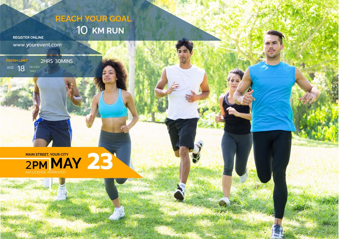 Enthusiastic Runners Promoting Community 10K Health Run