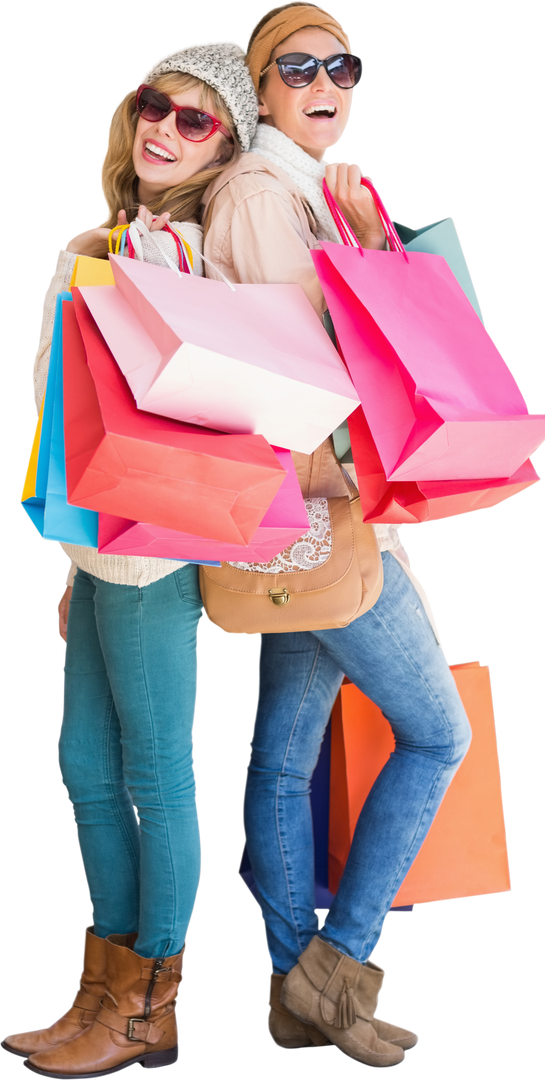 Happy Women Holding Shopping Bags Enjoying Mall Outing - Download Free Stock Images Pikwizard.com