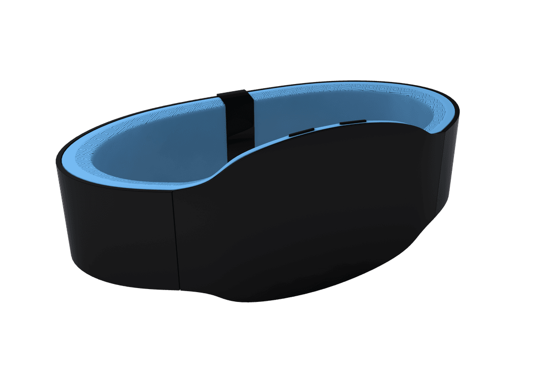 Transparent Black and Blue Smart Watch With Minimalist Design
