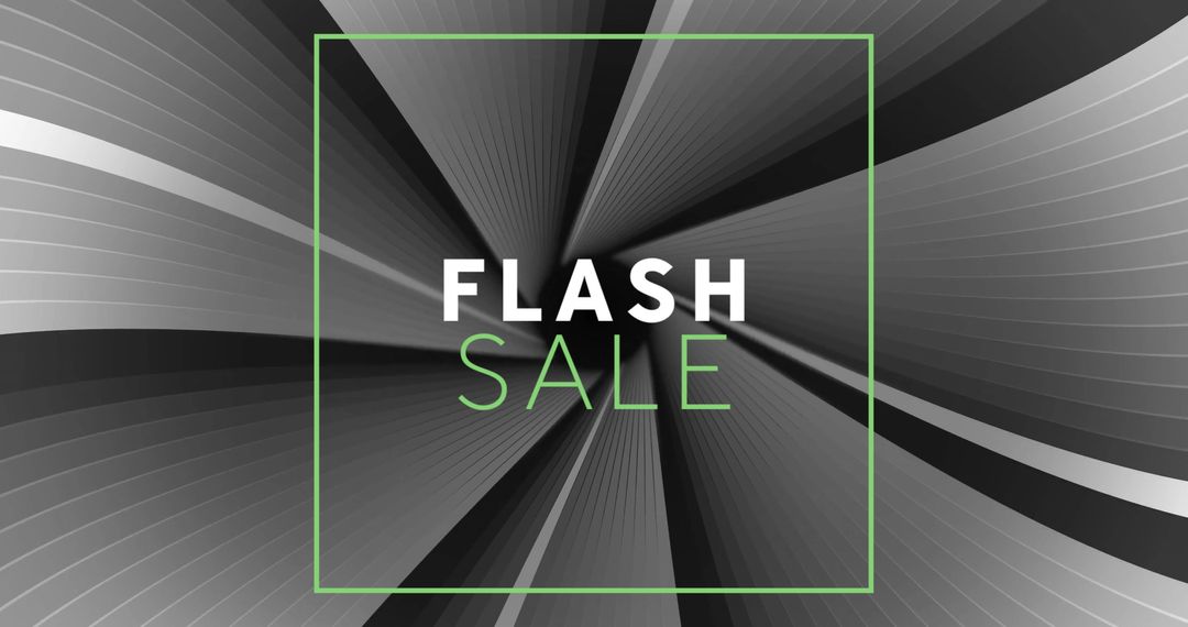 Flash Sale Advertisement with Dynamic Grey Striped Background