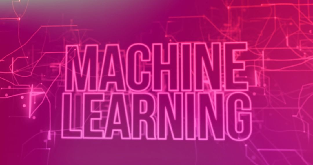 Futuristic Machine Learning Text on Digital Interface