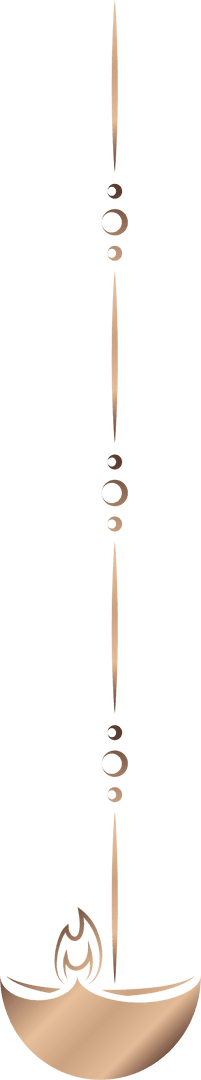 Elegant Rose-Gold Divider with 3D Beads and Flame Element Transparent