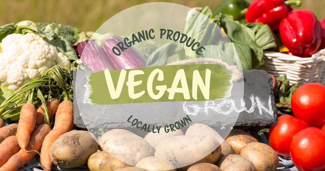 Locally Grown Organic Produce with Fresh Vegetables Outdoors