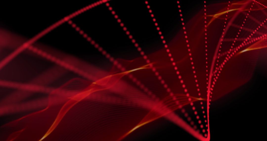 Abstract Red Waves and Dotted Lines Digital Art