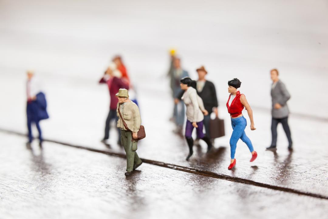 Miniature Figurines Representing Commuters Traveling - Free Images, Stock Photos and Pictures on Pikwizard.com