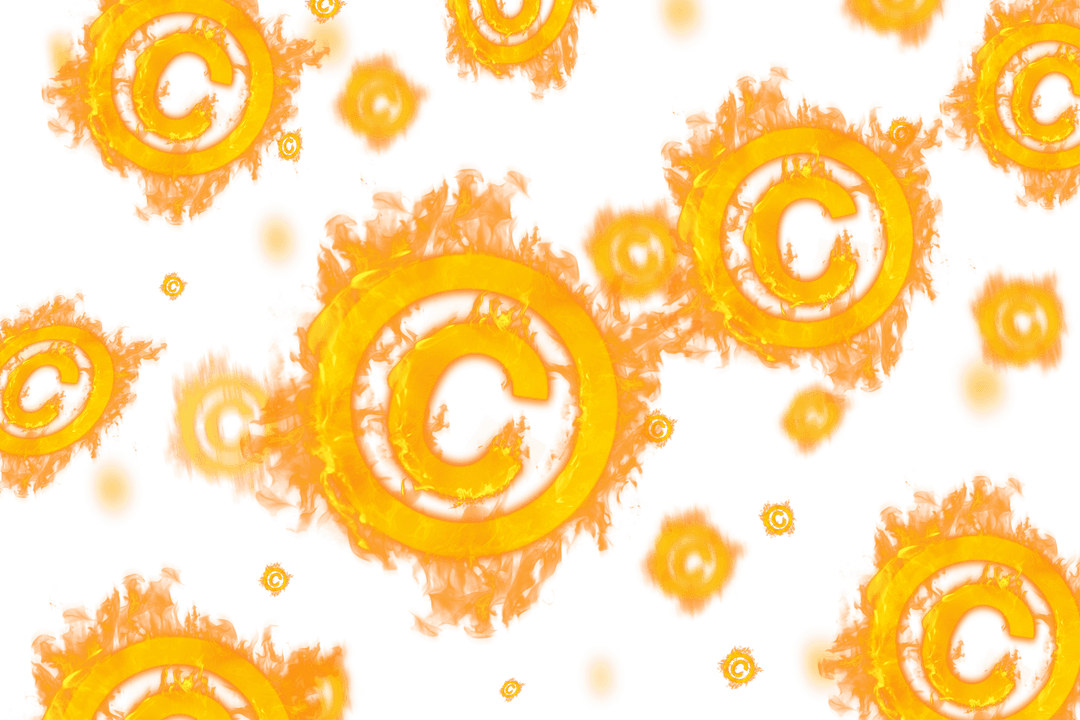 Burning Copyright Symbols on a Transparent Background Exploding with Energy - Download Free Stock Images Pikwizard.com