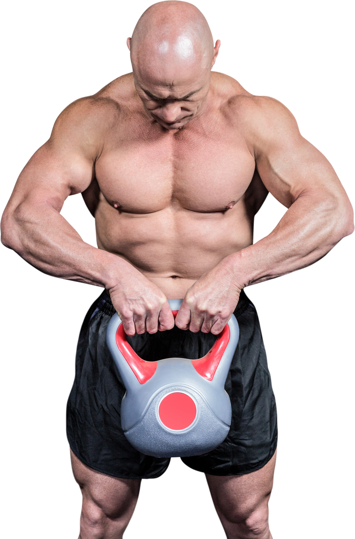 Muscular Man Lifting Kettlebell on Transparent Background - Download Free Stock Images Pikwizard.com