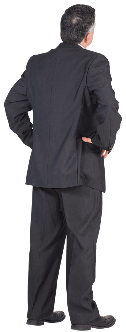 Transparent Mature Businessman Considering and Planning