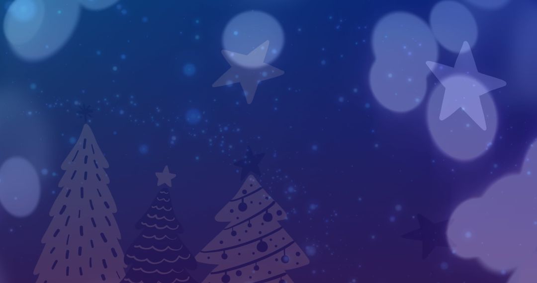 Abstract Christmas Background with Stars and Trees