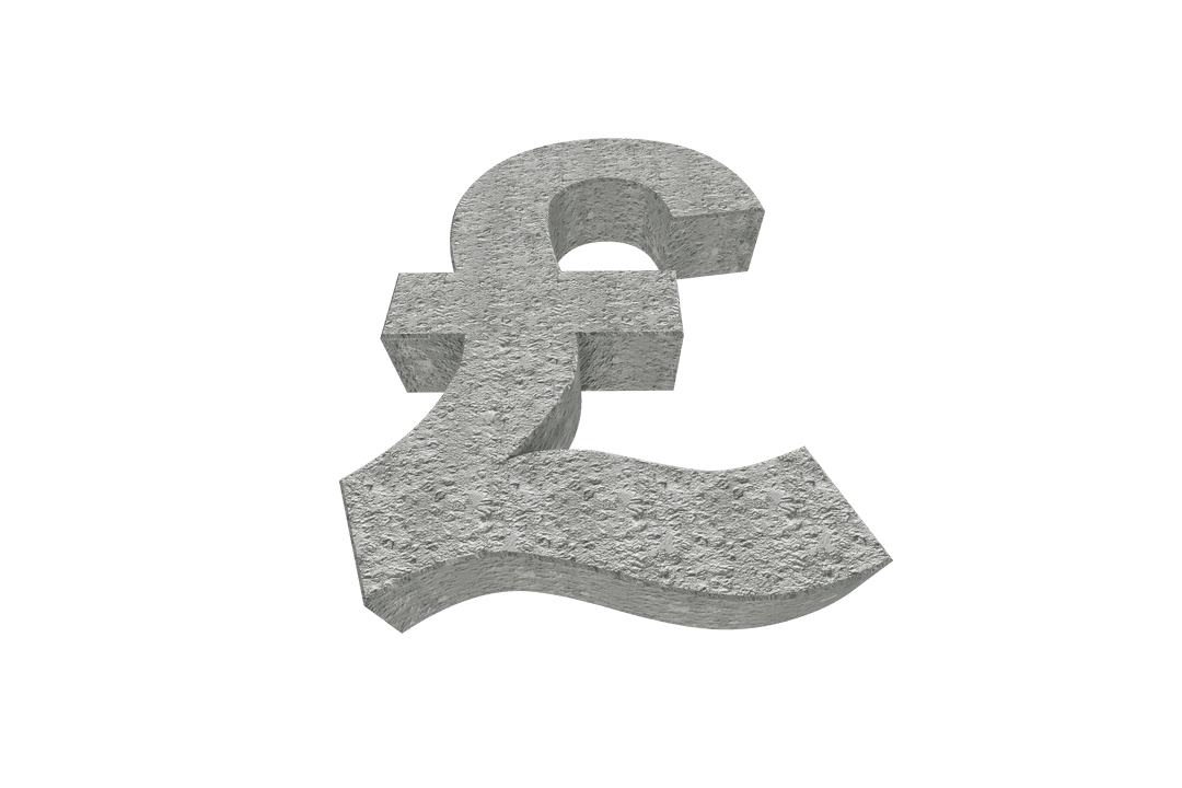 Transparent Stone Pound Symbol Floating Animation