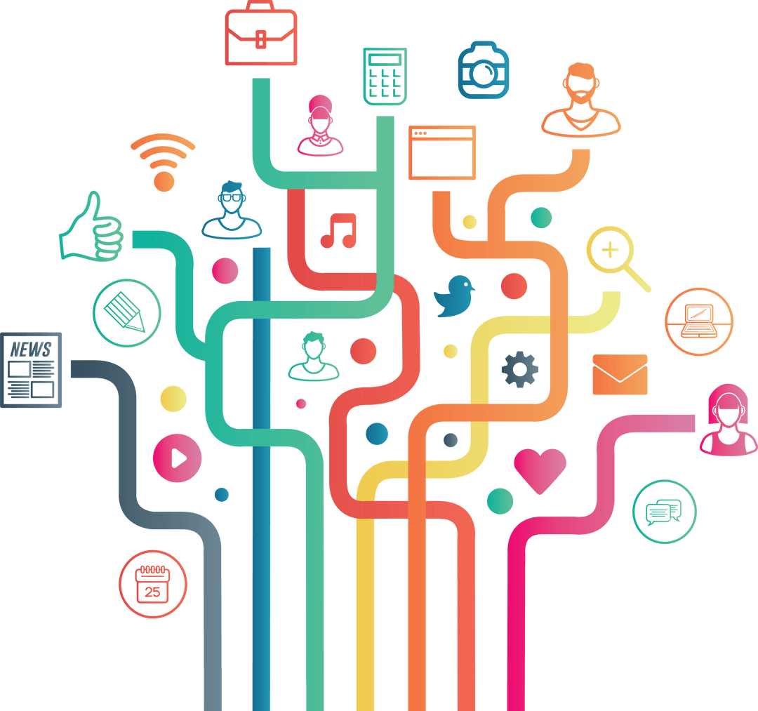 Transparent Network of Digital Communication and Social Media Elements