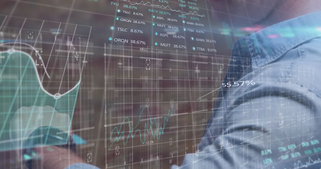 Businessman Analyzing Data on Smartwatch Technology Interface