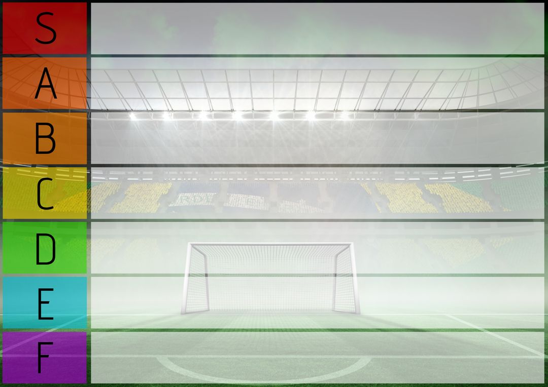 Soccer Goal with Tier Ranking System in Stadium Background - Download Free Stock Templates Pikwizard.com