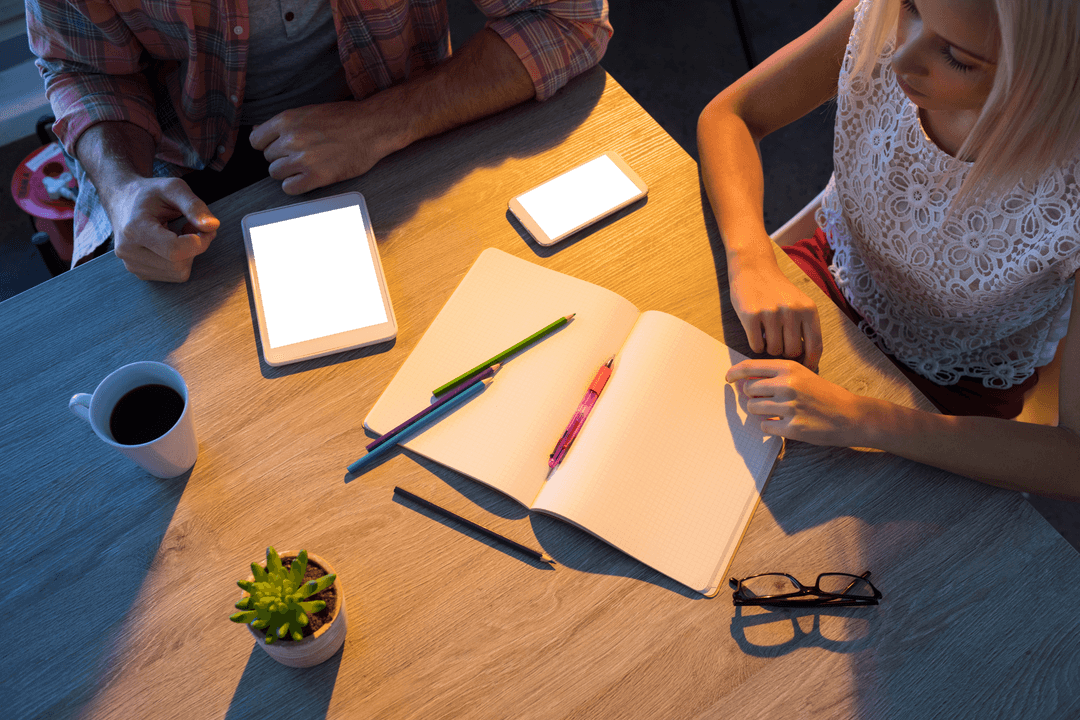 Transparent Collaboration at Office Meeting Table