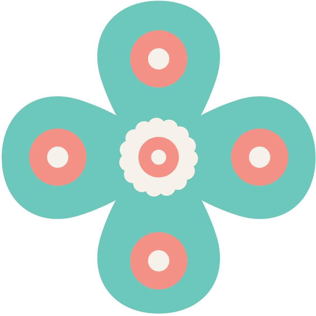 Colorful Decorative Flower Design with Transparency